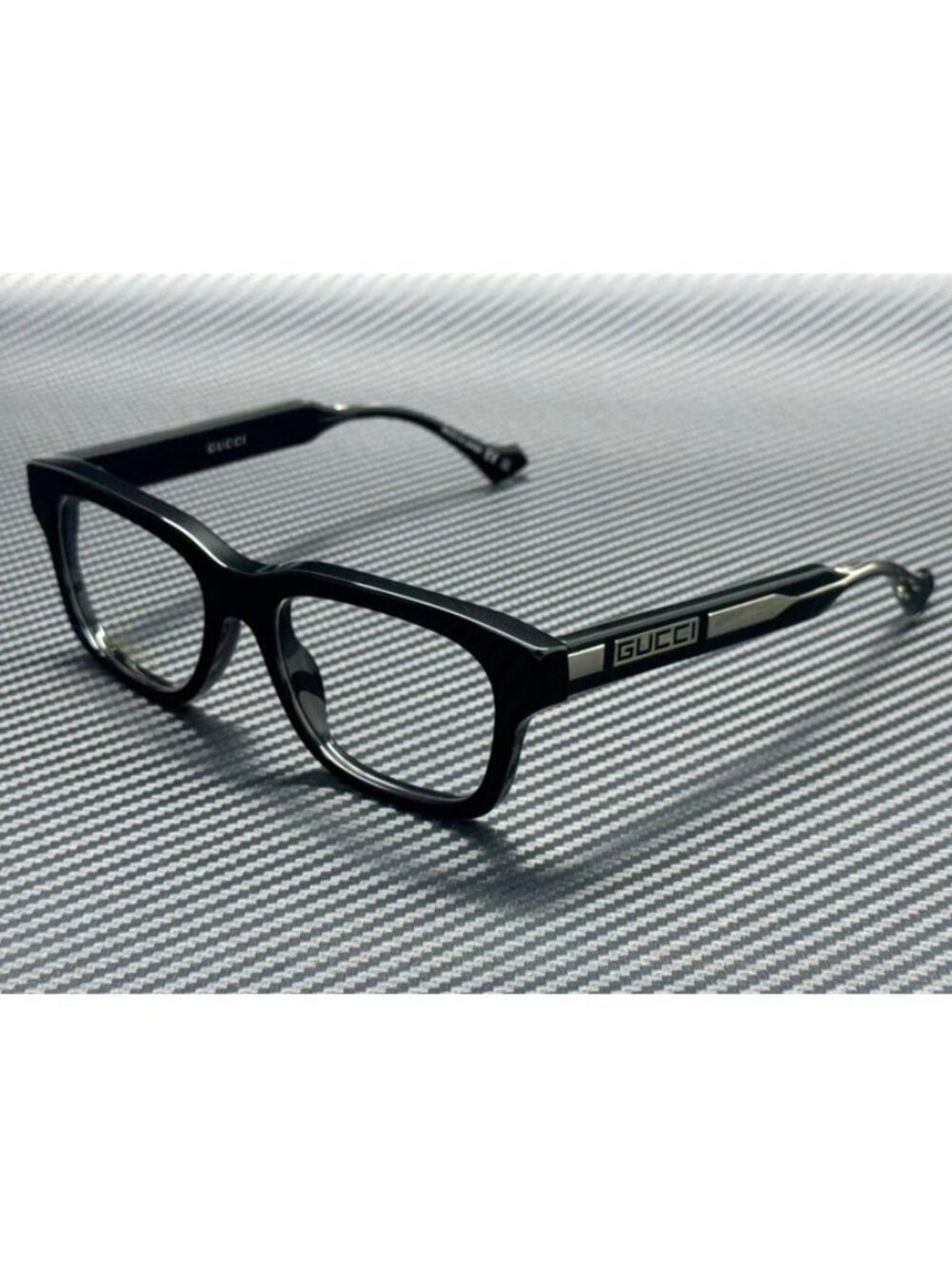 New Gucci Men Black Silver Eyeglasses 54-18-145